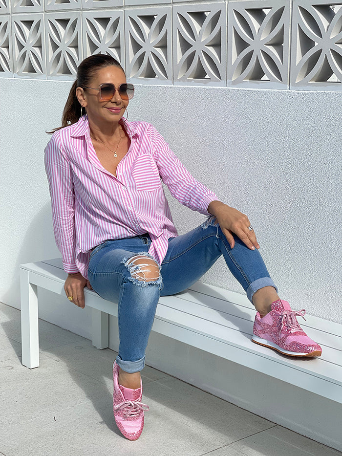 Pastel Pink Stripe Shirt