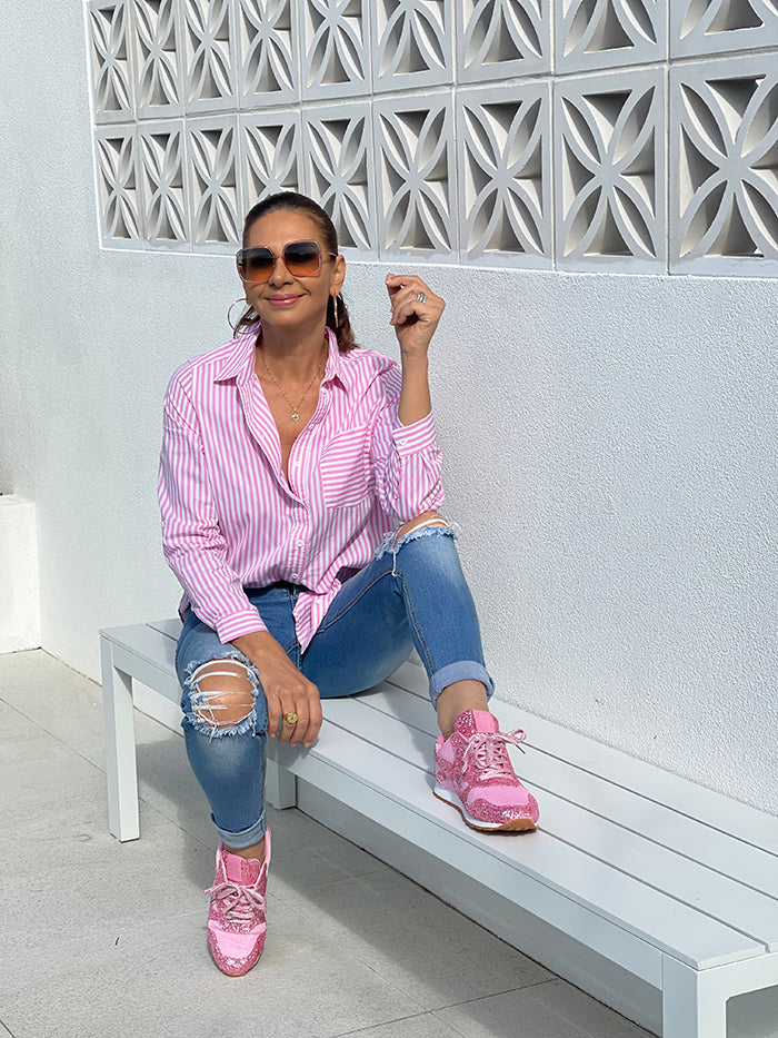 Pastel Pink Stripe Shirt