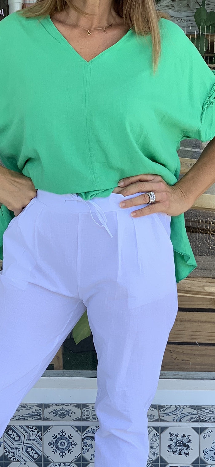 White Harem Pant