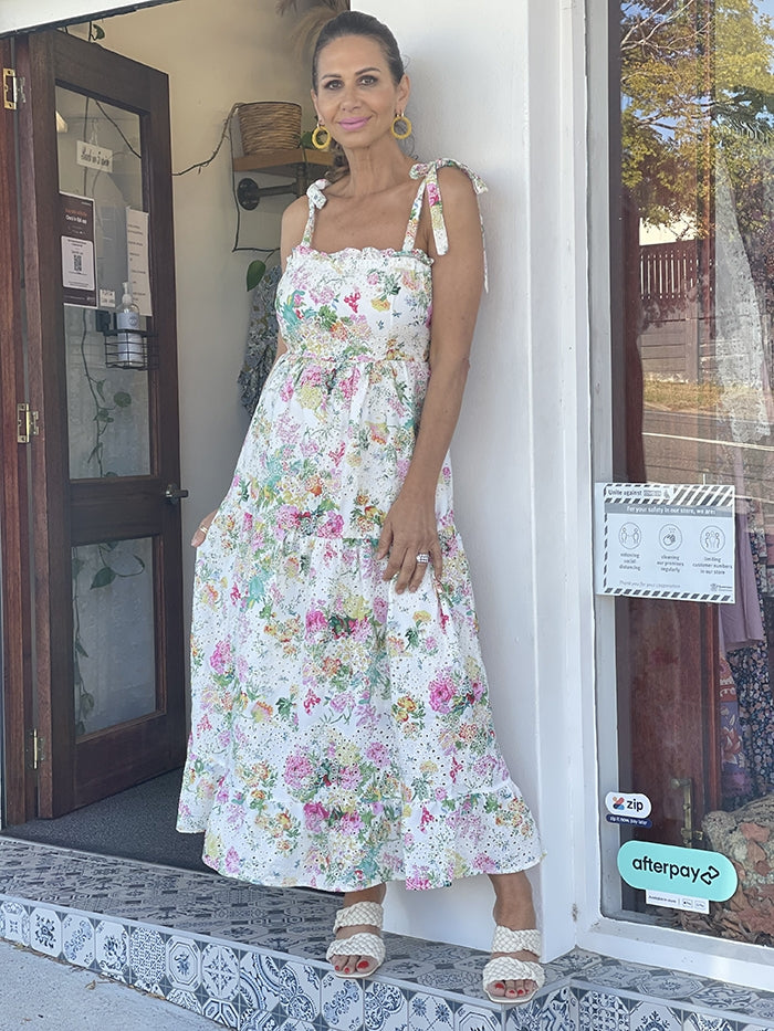 Botanical Lace Midi Dress