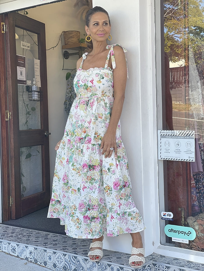 Botanical Lace Midi Dress