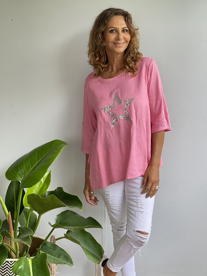 Pink Star Top