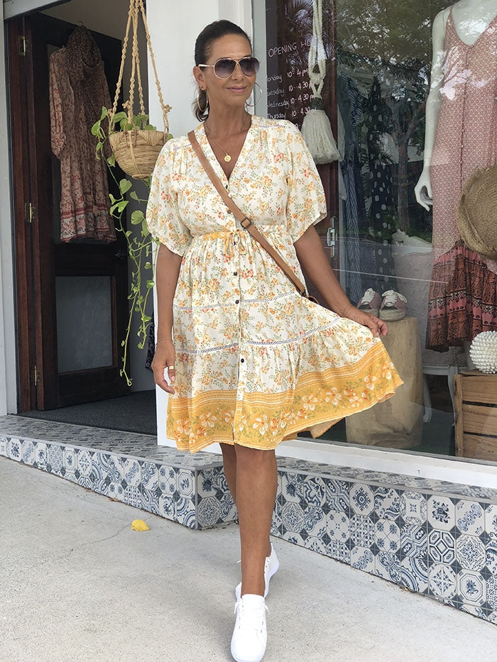 Yellow Blossom Dress - Floral