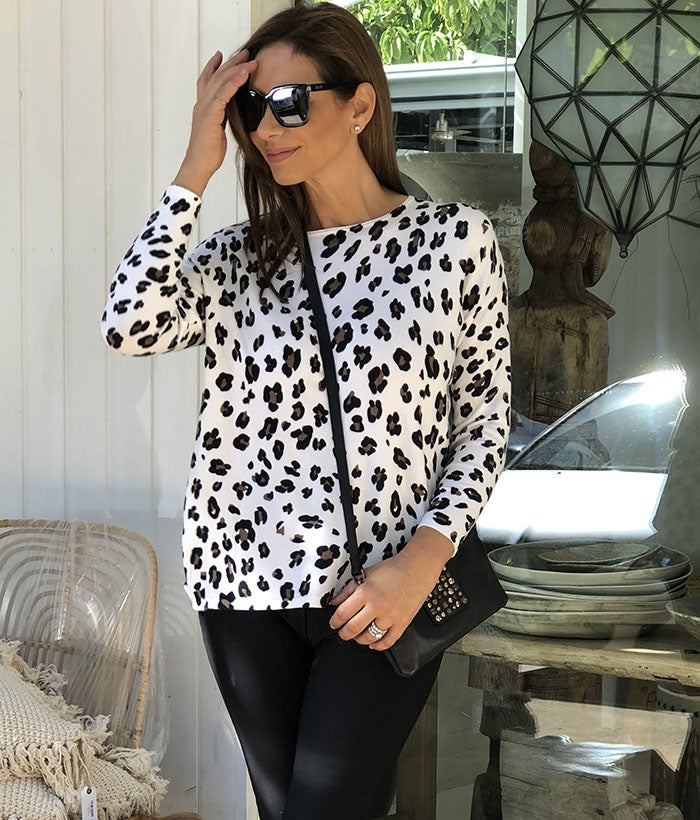 White Caramel Leopard Jumper