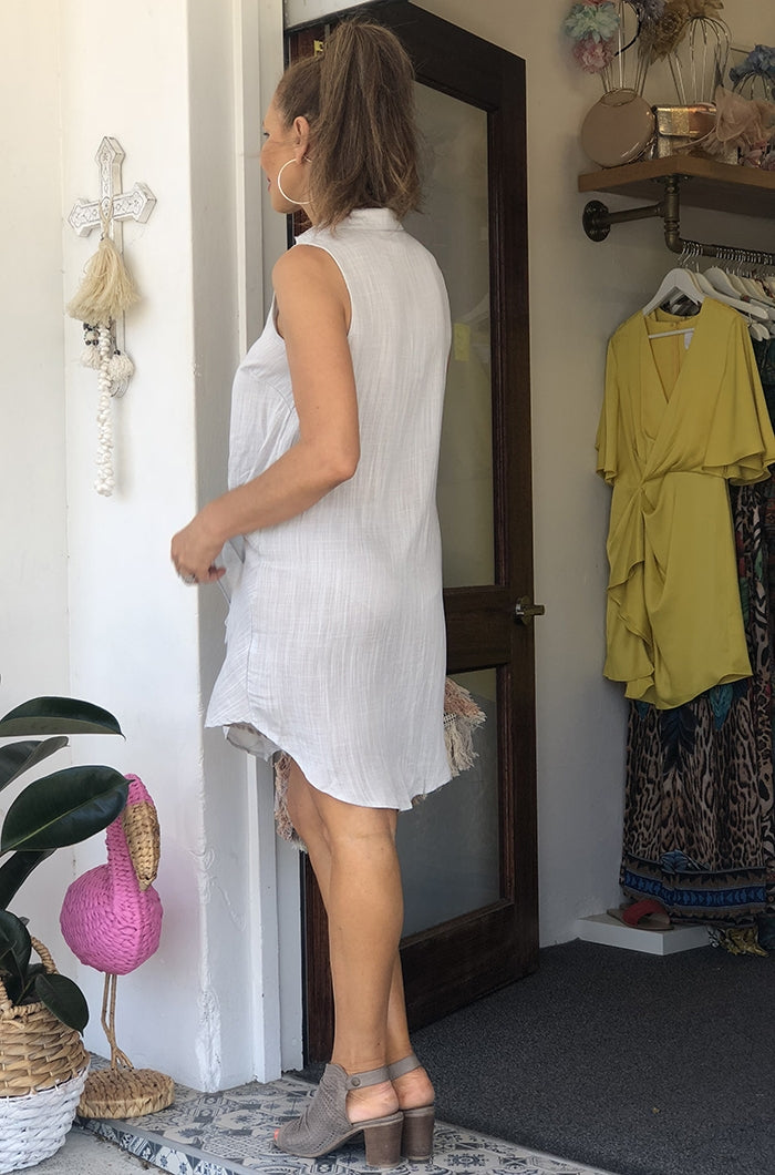 Brooklyn Shirt Dress - Silver