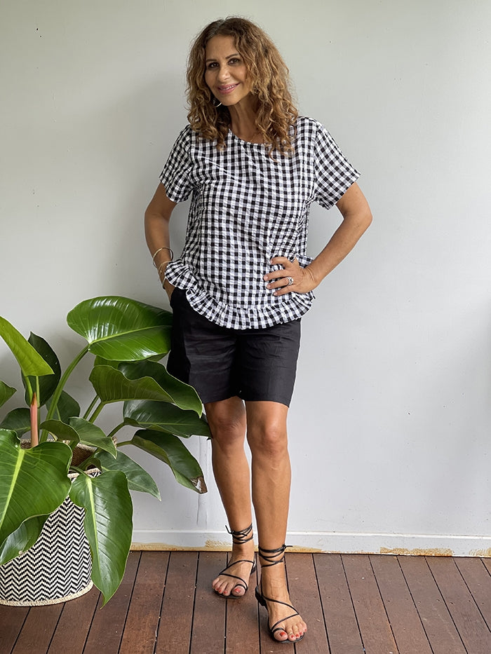 Josie Ruffle Top - Gingham