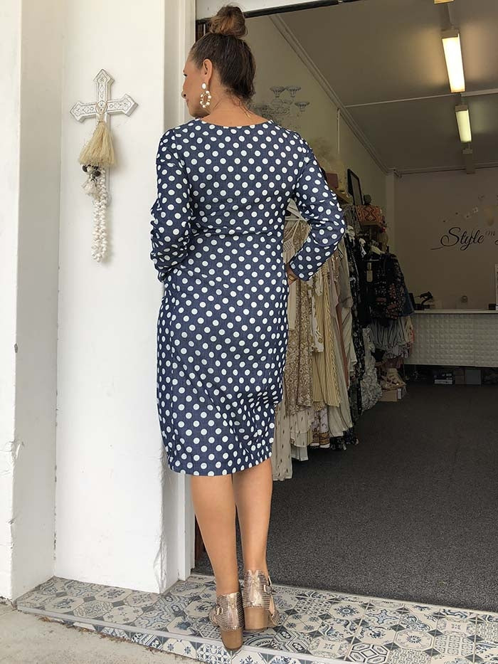 Solitude Dress - Indigo Dot