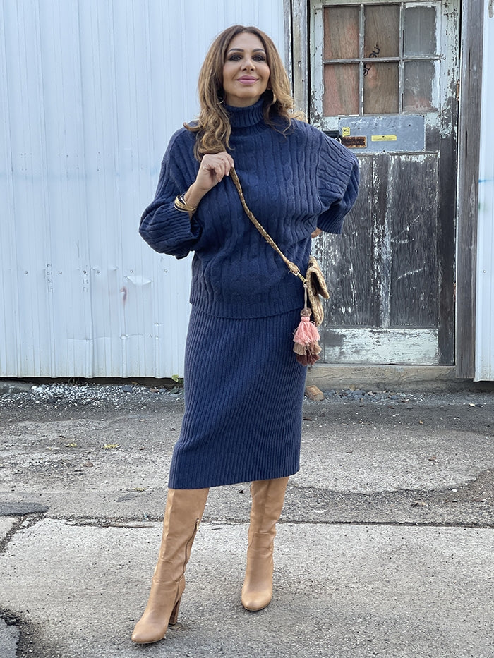 Clarity Cable Knit - Indigo