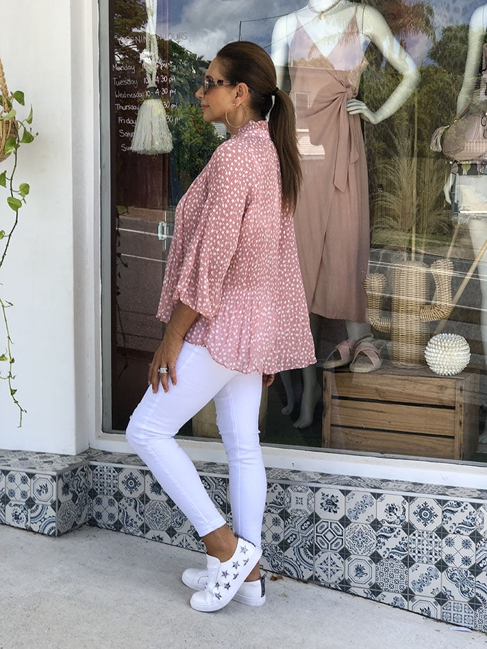 Grace Blush Spot Top