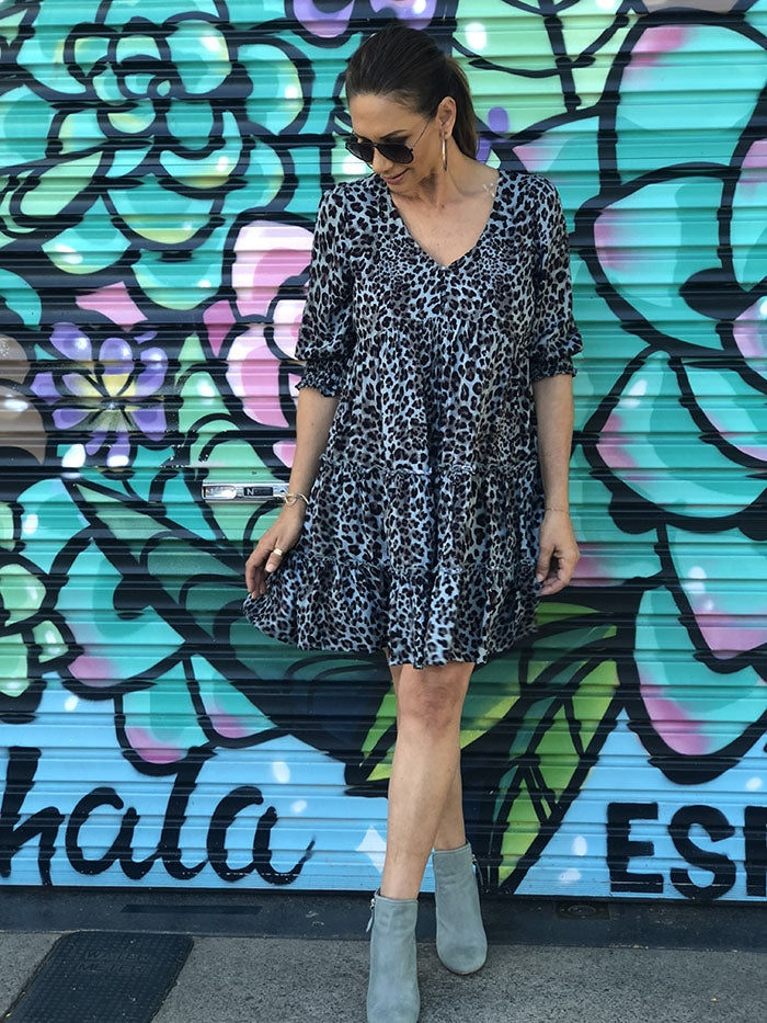 Blue Leopard Dress