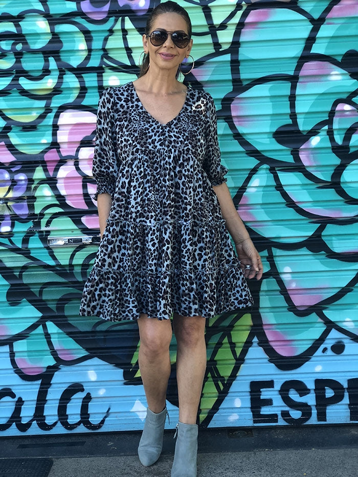 Blue Leopard Dress