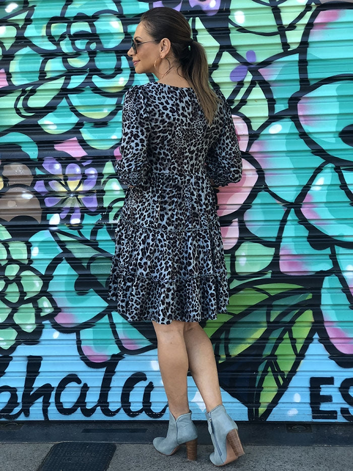 Blue Leopard Dress