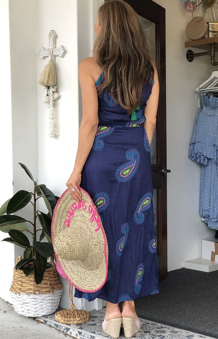 Paisley Maxi Dress - Navy