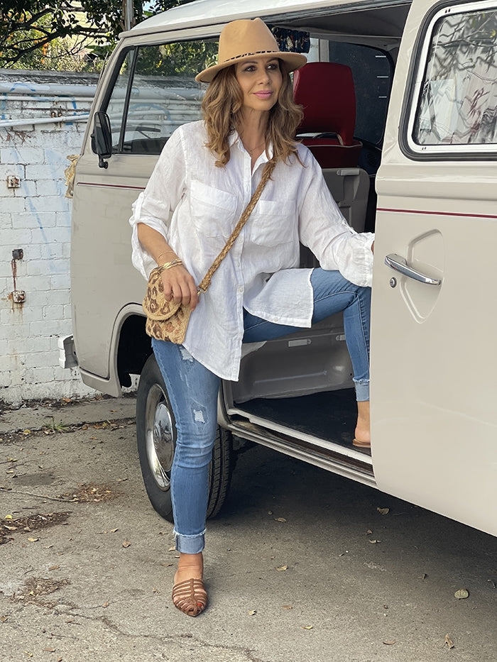 Classic White Button Front Shirt