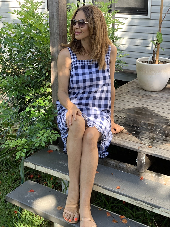 Arlo Dress - Navy Gingham