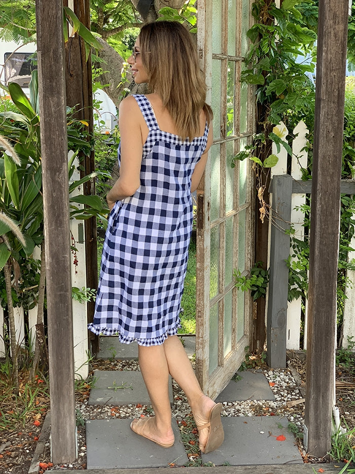 Arlo Dress - Navy Gingham