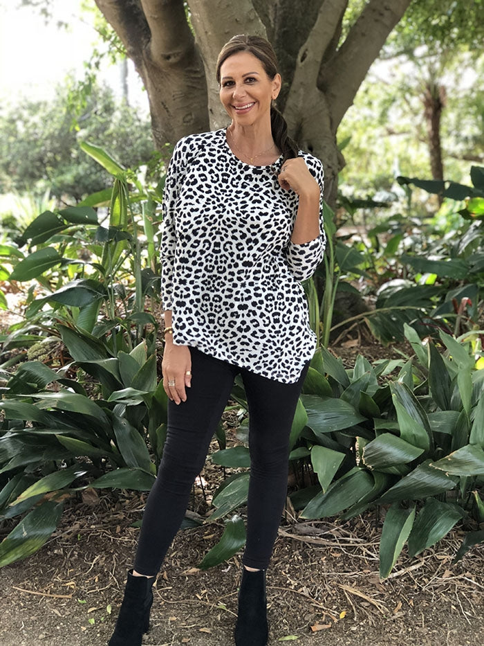 Asymetrical Leopard Top