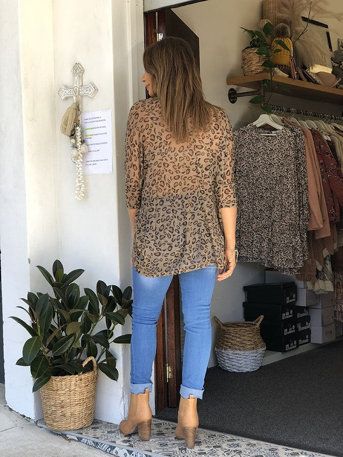 Mocha Leopard Top