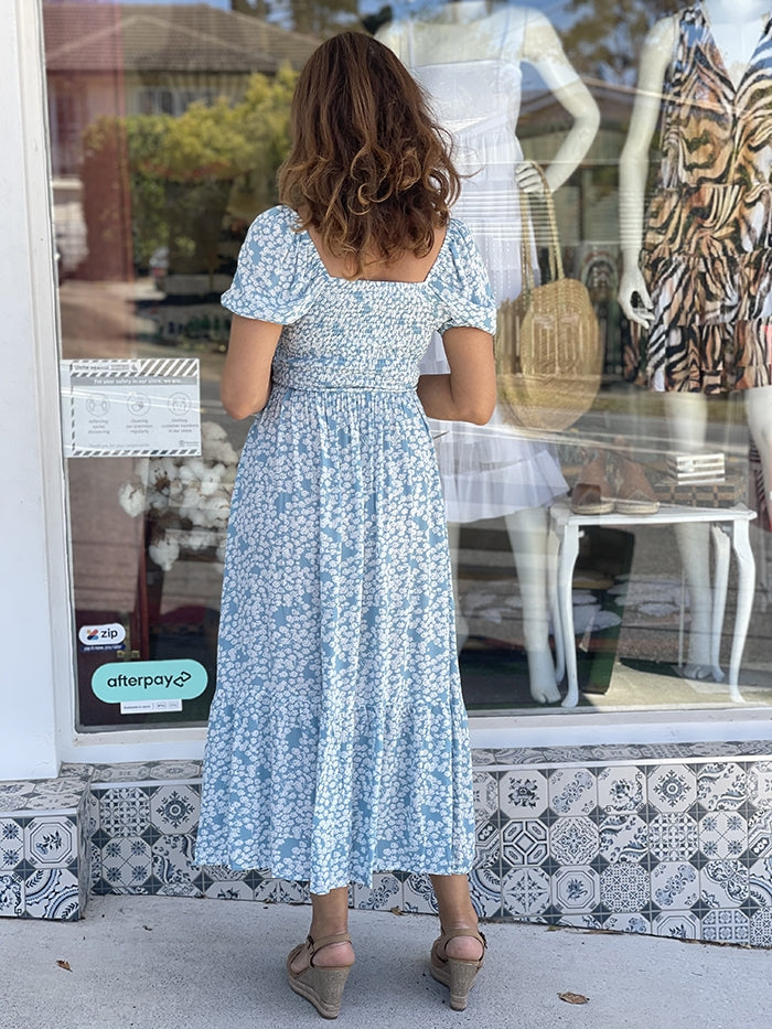 Becca Dress - Pale Blue Floral