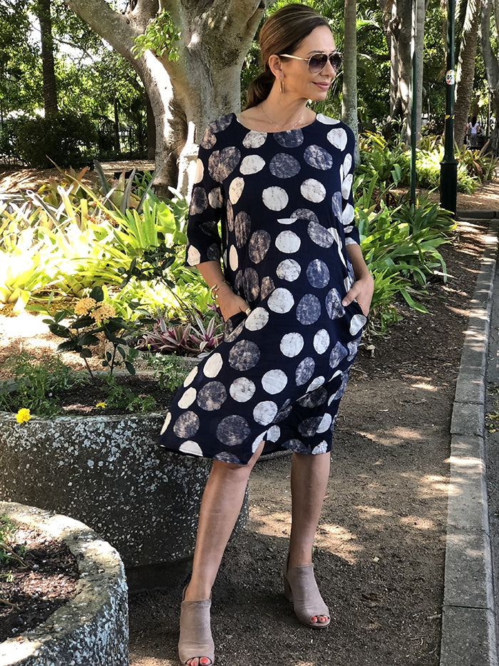 Navy Dot Dress