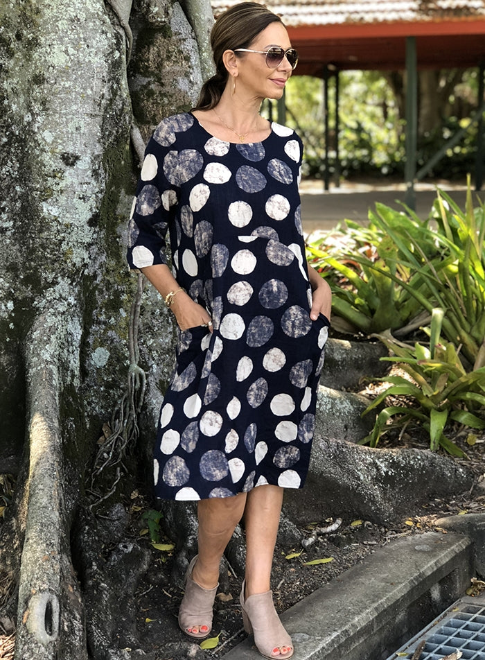 Navy Dot Dress