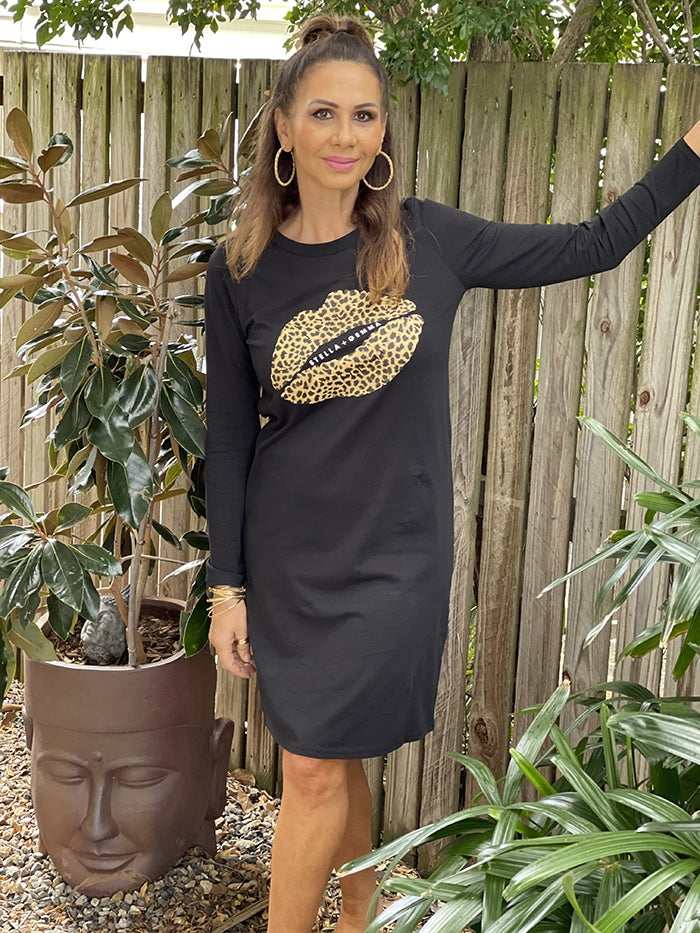 Anitson Leopard Lips Dress