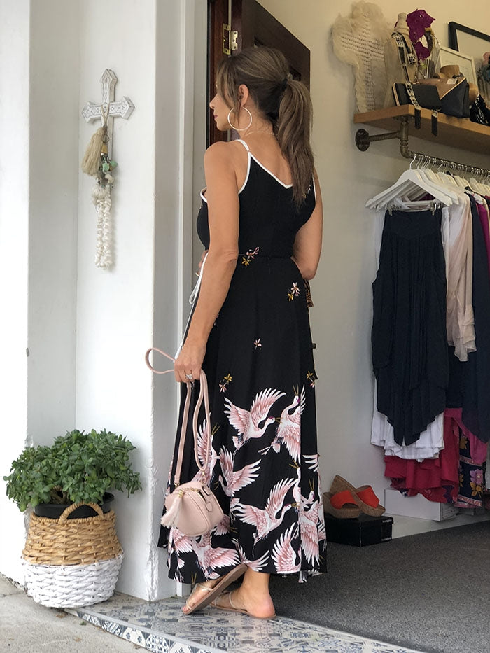 Flying Crane Maxi Dress