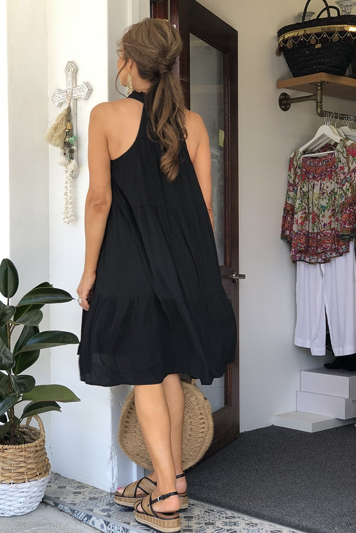 Black Mexicana Midi Dress