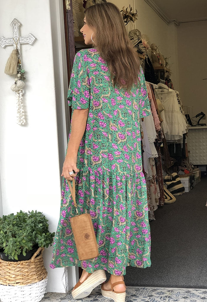 Freedom Dress - Green Floral