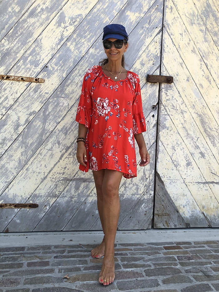 Blossom Tunic - Red Floral