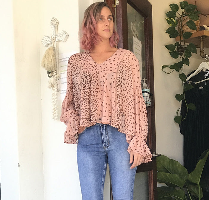 Dusty Pink Spot Top