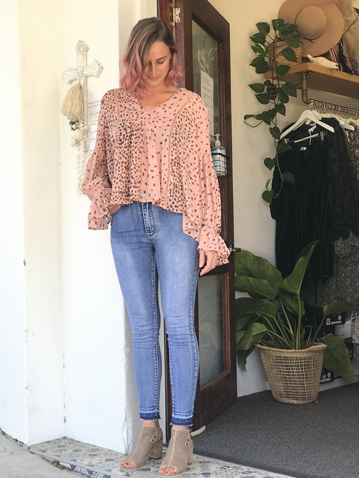 Dusty Pink Spot Top