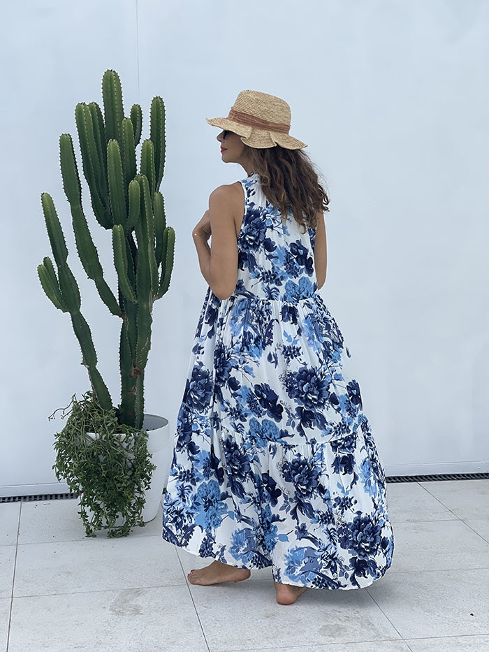 Margot Dress - Blue Jardin