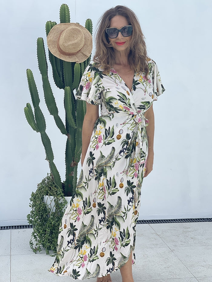 Tropics Wrap Dress - Caribbean