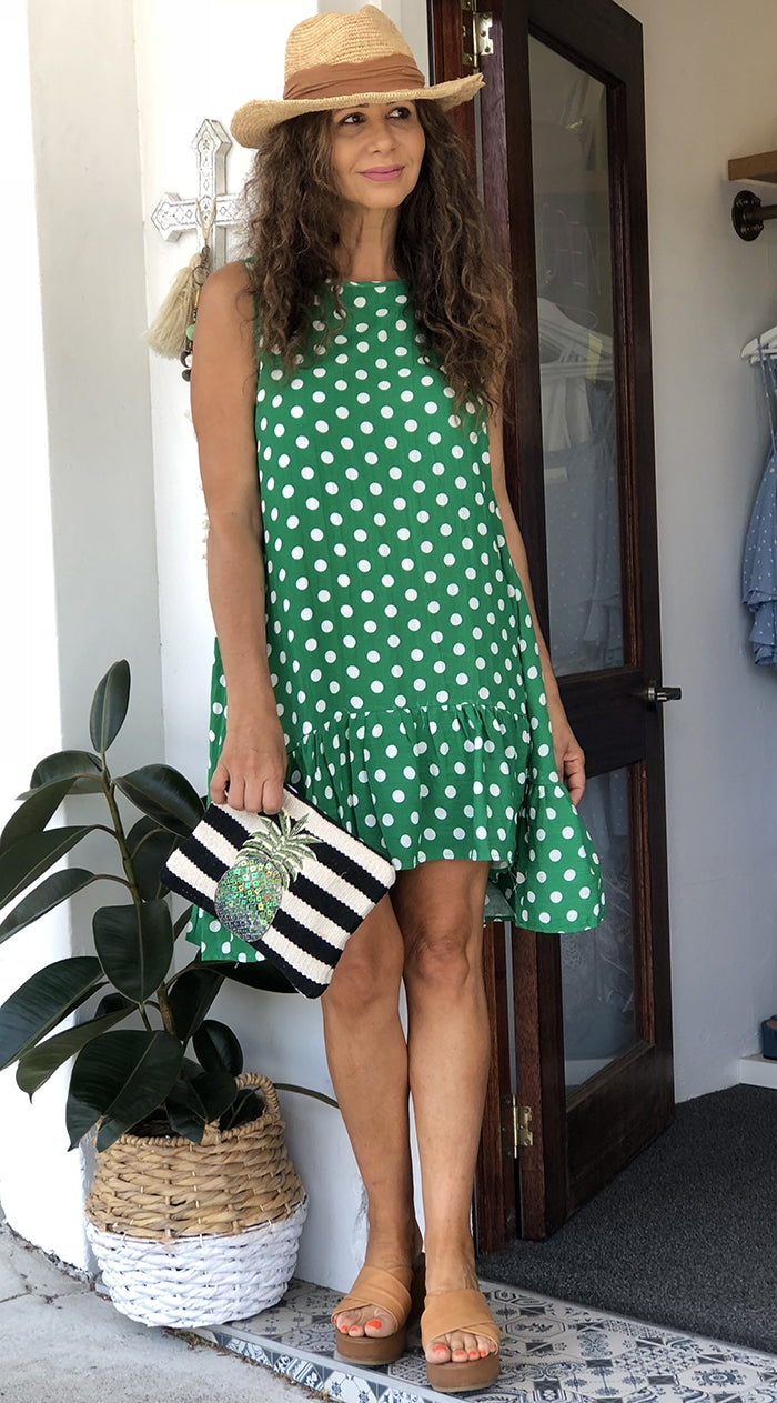 Lima Dress - Green Spot