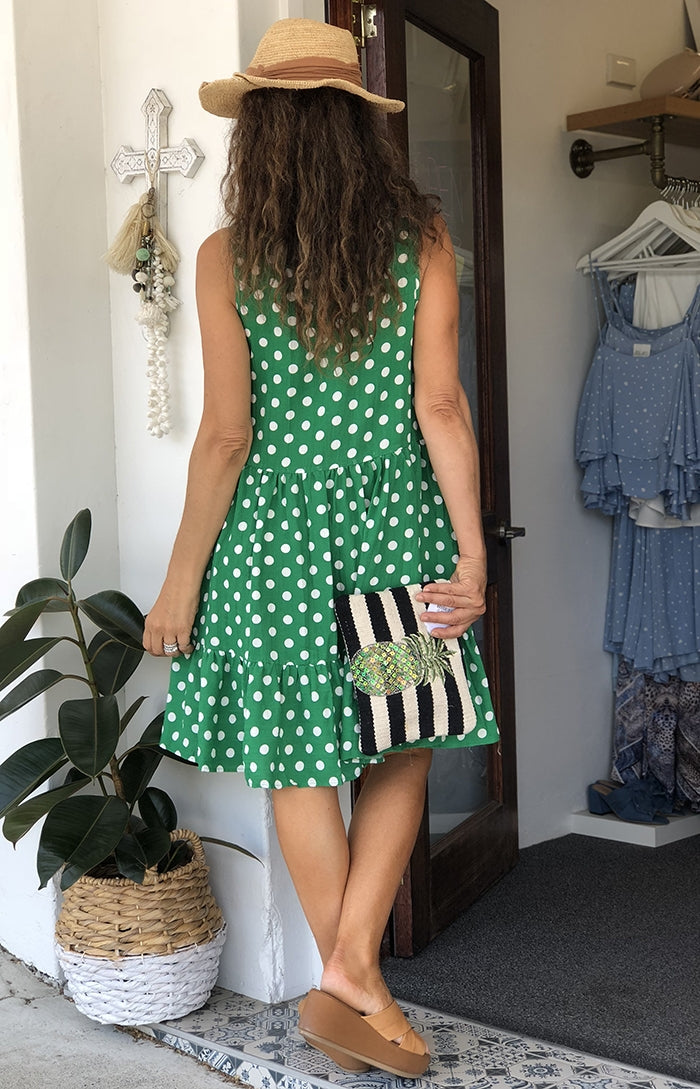 Lima Dress - Green Spot