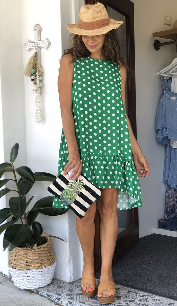 Lima Dress - Green Spot