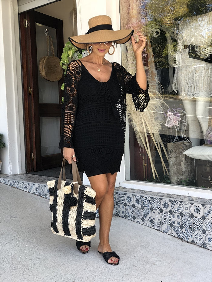 Black Crochet Dress