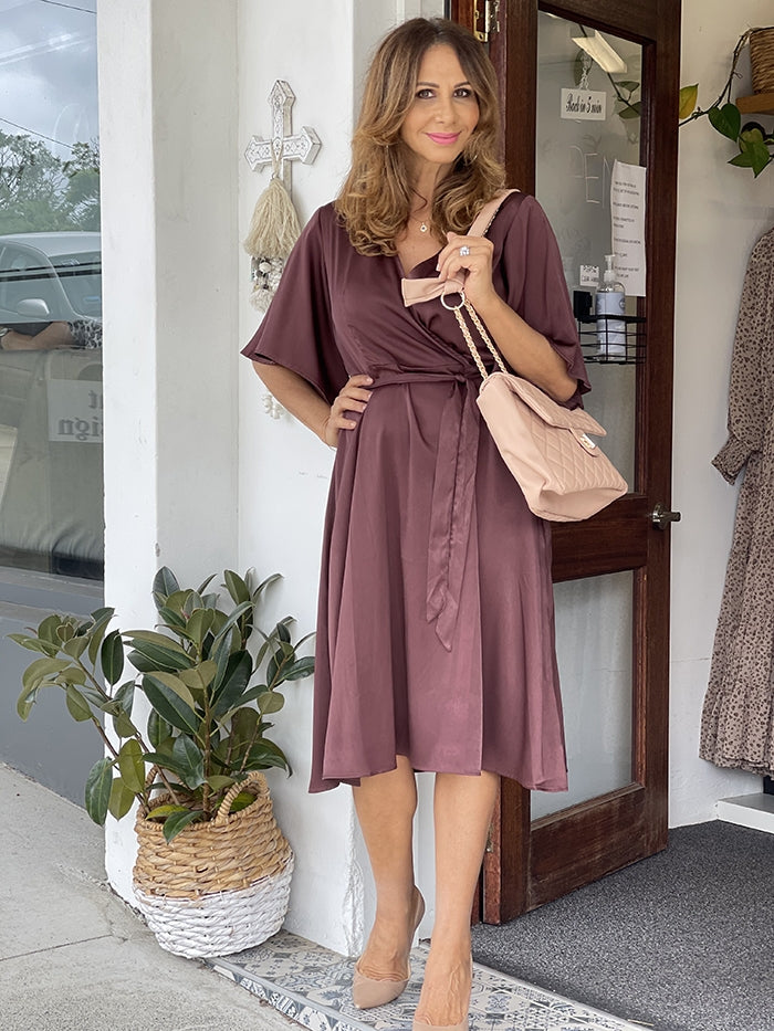 Tallulah Wrap Dress - Mustang