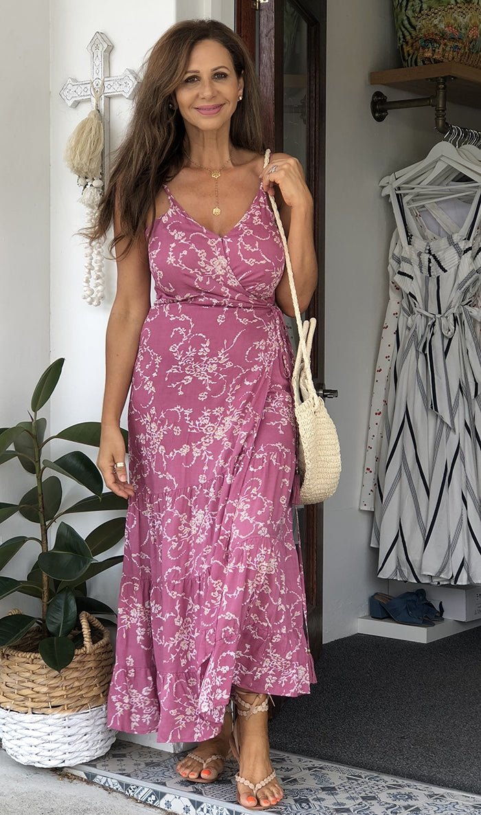 Vivienne Wrap Dress - Pink Floral