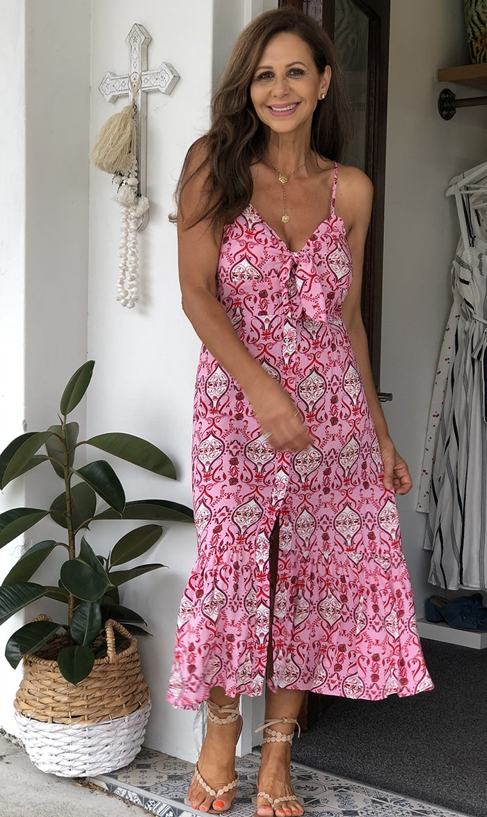 Mae Dress - Pink Floral