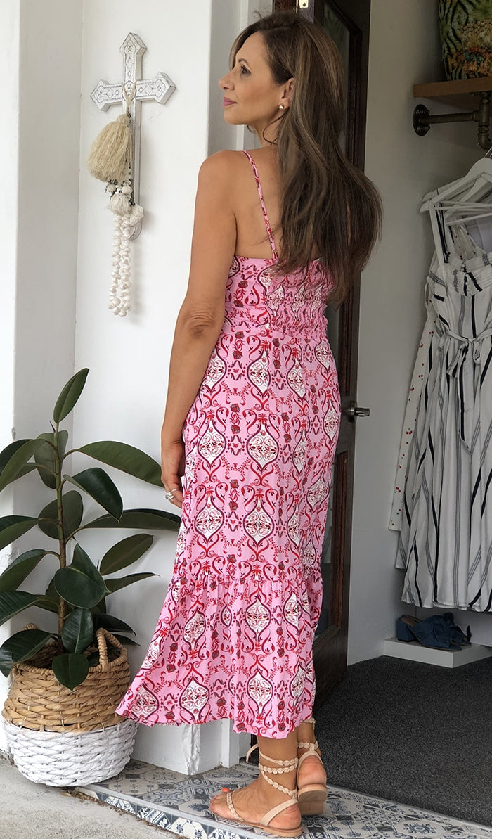 Mae Dress - Pink Floral