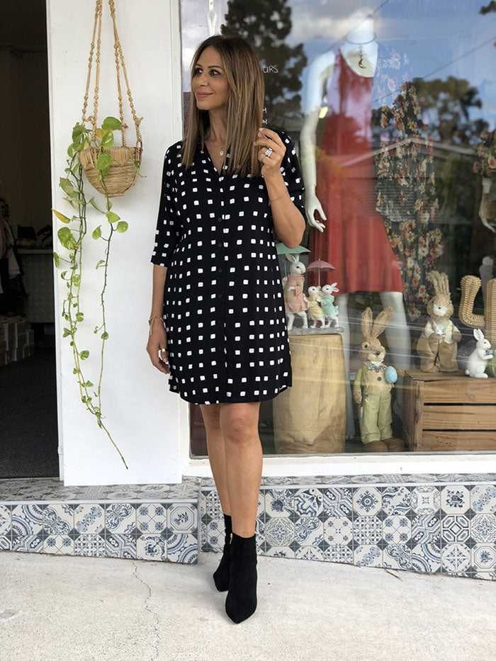 Tuscan Dress - Black and White