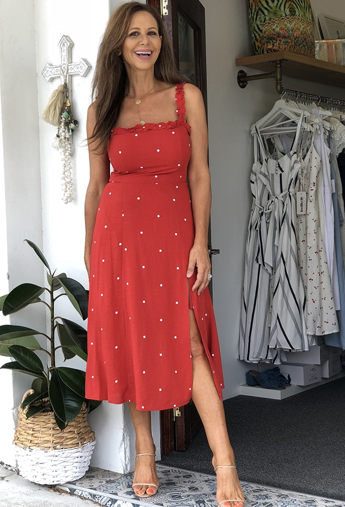 Betty Spot Dress - Red