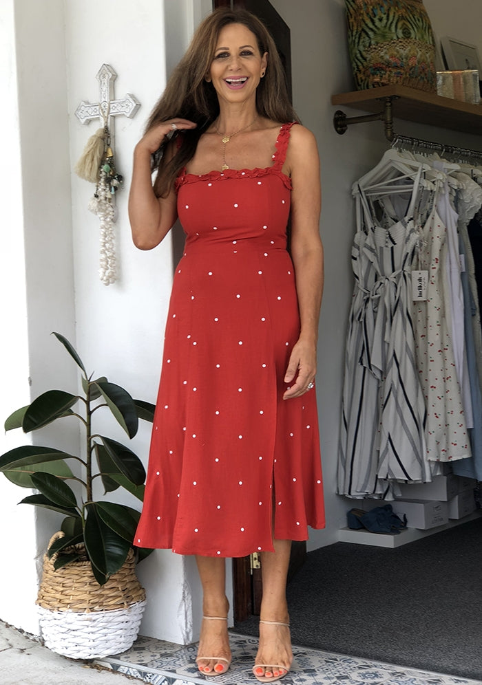 Betty Spot Dress - Red