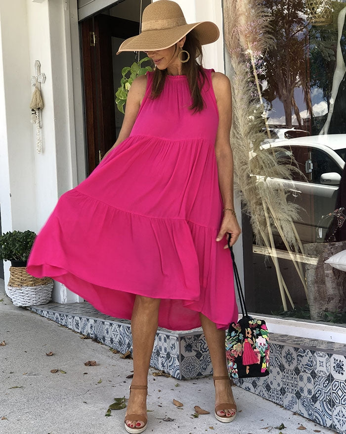 Chelsie Dress - Hot Pink