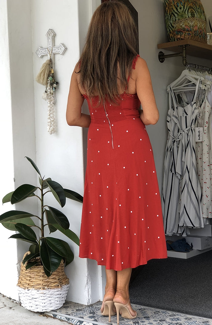 Betty Spot Dress - Red