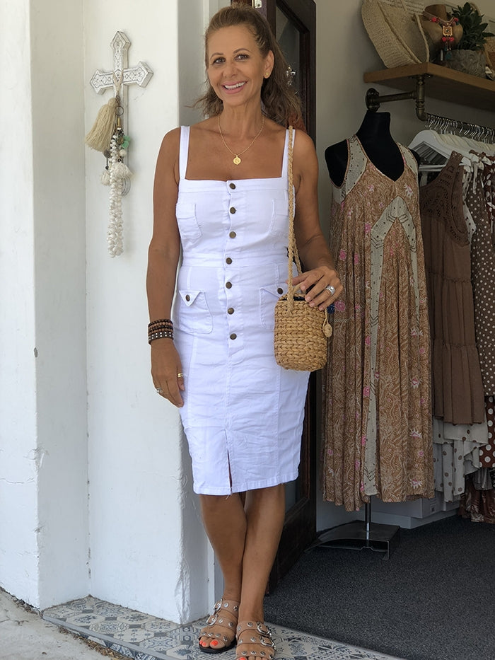 White Denim Dress