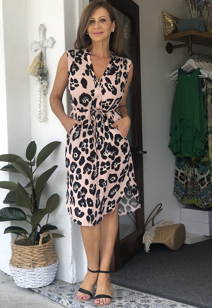 Havana Leopard Zip Dress