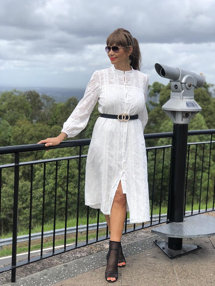 Sabrina Embroidered Dress - White